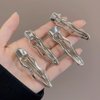 Silver Metal Wave Hair Clips Hair Barrettes for Women Alligator Hair Clips for Girls Hairclips Small Hair Clip Bangs Hairclip Duck Bill Clips for Hair Silver Hair Pins Hair Accessories Headdress, 4pcs