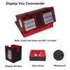 Card Deck Box for MTG, Commander Deck Case Fits 200+ Double-Sleeved Cards, 14 Magnets Leather Removable Card Storage Box with 2 Commander Display, 4 Dividers and Dice Tray fit TCG CCG,Black&Red