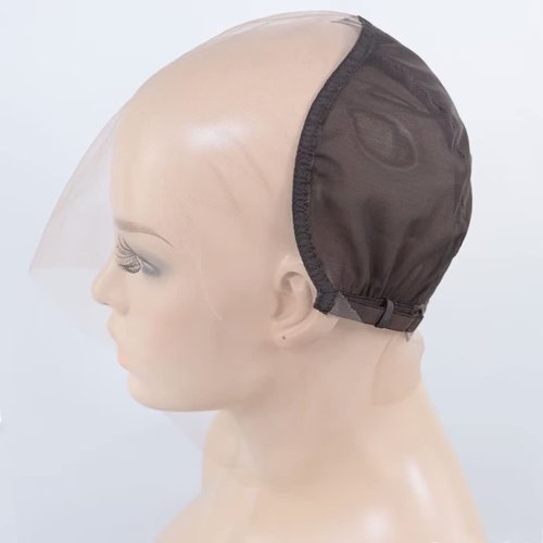 13x6 Lace Wig Caps for Making Wigs with Adjustable Straps Guidelines Medium Brown Swiss Lace Wig Base Foundation for Ventilating or Knotting, Wig Making Cap (13x6,M,1pc)