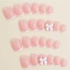 Enppode French Tips Nails Medium Press on Nails Square Fake Nails White Nails Glossy Stick on Nails for Women 24 PCS/Set