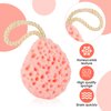 WLLHYF 2PCS Bath Sponge, Sponges Loofah Body Scrubber Exfoliating Bath Sponge Body Sponges Shower for Women Men Rich Lather Reusable (black/pink-2pcs)