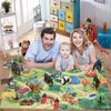 BOLZRA Safari Animals Figurines Toys with Activity Play Mat & Trees, Realistic Plastic Jungle Wild Zoo Animals Figures Playset with Elephant, Giraffe, Lion, Gorilla for Kids, Boys & Girls, 22 Piece