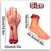 LOSFOTBO 4 Pieces Halloween Fake Human Body Parts Severed Hands Feet Set Scary Bloody Broken Body Part Halloween Decorations for Haunted House Decoration and Halloween Party.