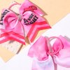 Pink Ribbon Cheer Breast Cancer Awareness Cheer Bows Ponytail Holder Hair Bow Printed Cheerleader Elastic Band Hair Bow Hair Band Handmade Hair Access for Women 2PCS