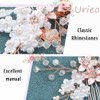Urieo Wedding Flower Rhinestone Hair Comb Rose Gold Pearl Bride Hair Side Combs Bridal Sparkly Crystal Hair Accessories for Women and Girls