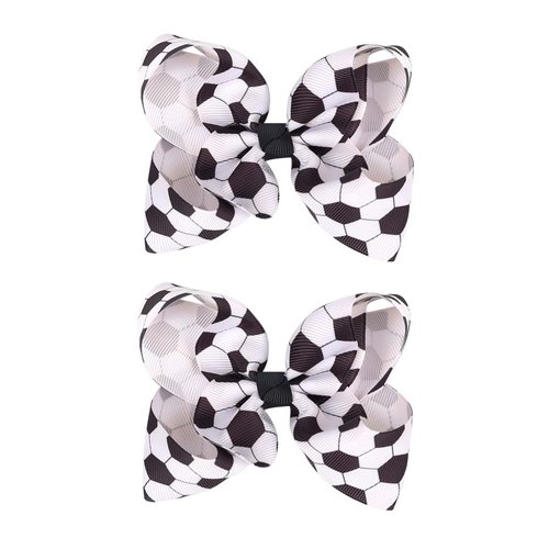 Football Hair Bow Clips Girl Sport Soccer Bow Clip Barrettes Pin Hair Bow Clip Accessories 2 Pack...