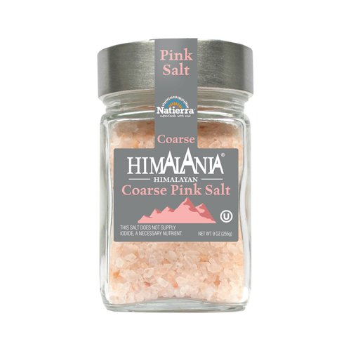 NATIERRA Himalania Himalayan Coarse Pink Salt in Glass Jar | Unrefined & Non-GMO | 9 Ounce