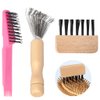 3 Pieces Hair Brush Cleaning Tool Metal Wire Comb Cleaning Brush Hair brush Cleaner Comb, 2-in-1 Hair Brush Cleaning Tool, Hair Brush Remover Rake for Removing Dead Hair Dust,Home and Salon Use