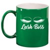 Daylor Lash Boss Makeup Lash Extension Artist Ceramic Coffee Mug Tea Cup Gift (11oz Green)