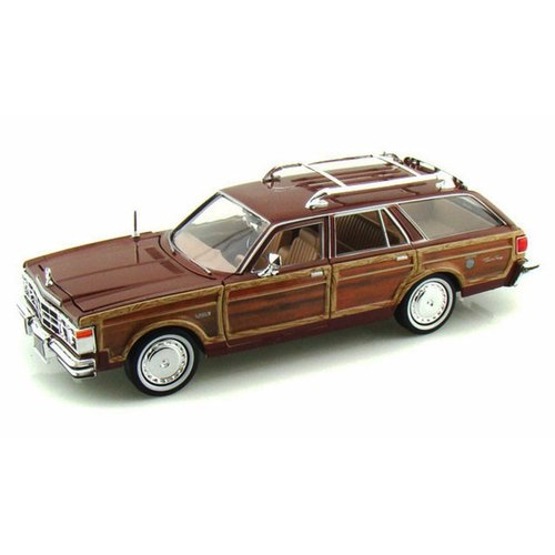 1979 Chrysler Lebaron Town & Country Wagon, Red with Woodie Siding Motormax 73331 - 1/24 Scale Diecast Model Car, unisex-adult