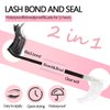 Lash Bond and Seal Kit 2Pcs DIY Lash Extension Waterproof Lashe Cluster Glue 72h Hold Portable Individual Lash Glue for Eyelash Extensions Beginners Black Bond&Clear Seal(5ml+5ml）