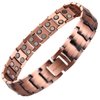 MagEnergy Mens Copper Magnetic Bracelets 9" Link Adjustable 99.9% Pure Copper with Double Raw 3500 Gauss Magnets Jewelry Gifts