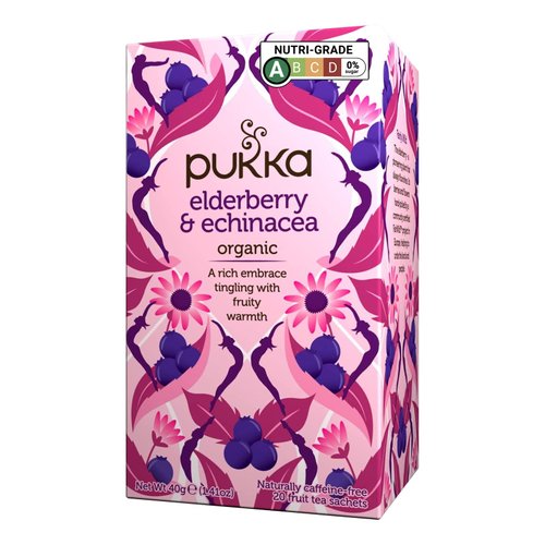 Pukka Organic Elderberry & Echinacea with Elderflower Tea - 20 Tea Bags