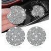 NBTEPEM 2pcs Bling Car Cup Holder Coaster, 2.75 inch Anti-Slip Shockproof Universal Fashion Coasters Insert Crystal Rhinestone Automotive Interior Accessories for Women (2 pcs, White)