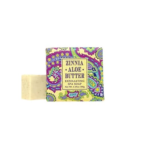 Greenwich Bay Trading Greenwich Bay Vegan Natural Botantical Shea Butter Bar Soap, French Milled Triple Milled, Essential Oils, 6.35 ounces (Zinnia Aloe Exfoliating)