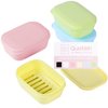 Quatish 4 Pack Soap Holder, Travel Soap Container with Lid, Portable Bar Soap Case, Leakproof Soap Box with Perforations, Soap Dishes for Traveling, Camping, Gym (Four Color)