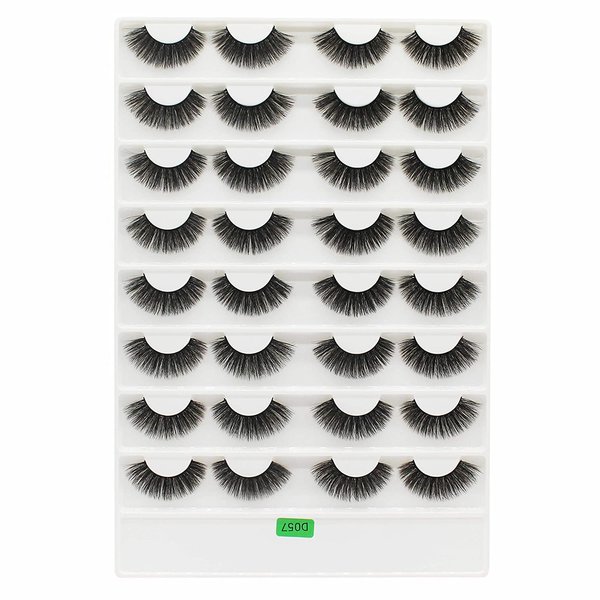 Vayator 16 Pairs False Eyelashes Natural Wispy Fluffy Dramatic Volume Fake Lashes Extension Handmade Cruelty-free Eyelash (D057)