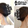 Halloween Hair Clips for Women Girls Black Claw Clip Skull Pattern Hair Claw Clips Non-Slip Hair Clamps Cute Halloween Hair Accessories Halloween Party 1PCS