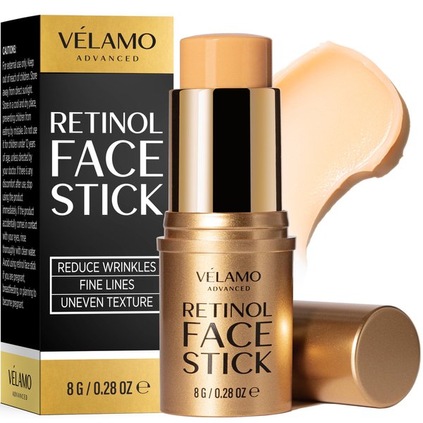 VELAMO ADVANCED Retinol Face Stick: Reduce Fine Lines Wrinkles and Uneven Texture - Retinol Cream Wrinkle Cream for Face Anti Wrinkle Cream Anti Aging Face Cream - 0.28 OZ/8g