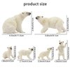 Toymany 6PCS Polar Bear Figurines Toy with Polar Bear Cub, 2-4" Realistic Plastic Arctic Animals Figures Family Set for Christmas Educational Toys Cake Toppers Birthday Gifts for Kids