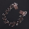 fxmimior Bride Rose Gold Pearl Headband Wedding Hair Accessories Crystal Hair Vine Headband Wedding Hair Comb Evening Party Hair Piece for Women…
