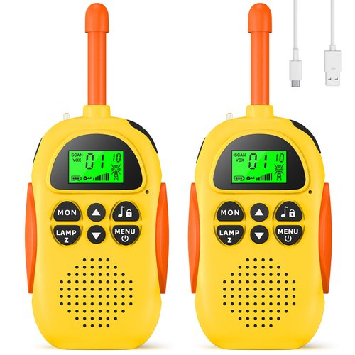 Walkie Talkies for Kids, 2 Pack Rechargeable Kids Walkie Talkies Toy Gift for 3-12 Year Old Boys Girls, 22 Channels 2 Way Radio for Birthday Gifts, Outside, Camping, Hiking