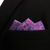 SHLAX&WING Paisley Blue Pink Silk Pocket Square Mens Hankies Hanky