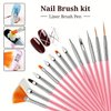 Nail Art Tools 22-piece Set, Resin Nail Art Palette, 2-way Acrylic Silicone Engraving Pen Dotting Pen Tools Nail Art Kit for Nail Art DIY Home Salon Makeup Display Board