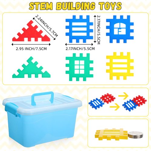 Sonwyoung 155 Pieces Interlocking Building Blocks for Kids with Storage Box Building Toys Waffle Blocks for Kids Construction Learning Educational Toy Building Sets