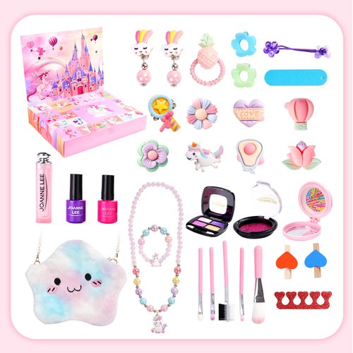Kimiangel Makeup Kit for Girl Age 3-12 Years Old ,Kids Princess Christmas Birthday Gifts Toys for Little Girls , Non Toxic, Make Up Toy Unicorn Toys Gift for Girls