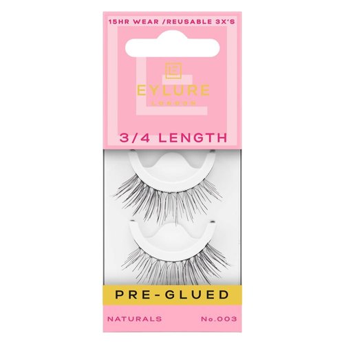 Eylure Press On Pre-Glued Naturals Accent No. 003, False Eyelashes