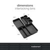 Madesmart 8-Piece Interlocking Bin Pack for Drawer Organization, Plastic Interlocking Junk Drawer Organizer Tray, Granite