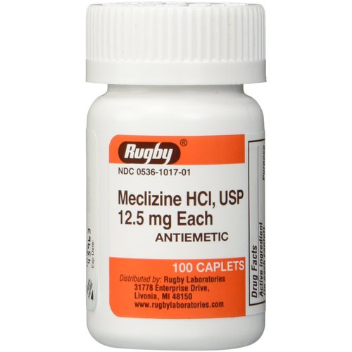 Rugby Meclizine Tablets 12.5mg, 100 Count