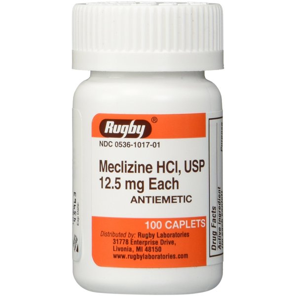 Rugby Meclizine Tablets 12.5mg, 100 Count