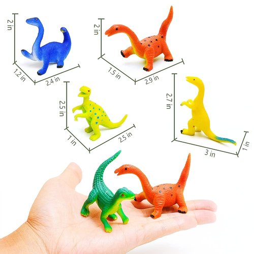 ChuburD 14PCS Dinosaur Toys Animal Figurines,Color Changing Toy,Stretchy and Realistic Animal Playset,for Toddlers 3 Years and Up,for Themed Parties,Easter Eggs Filler,Cake Topper,Classroom Rewards