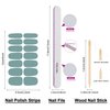 DANNEASY 24 Sheets Light Color Nail Polish Stickers Full Nail Wraps for Women Young Girl Self Adhesive Nail Polish Strips Gel Fingernail Sticker Nails with Nail File, Cuticle Stick