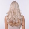 testar Shoulder Length Blonde Curly Wigs for White Women Platinum Wigs With Curtain Bangs Synthetic Heat Resistant Wavy Wigs for Women Daily Party Use
