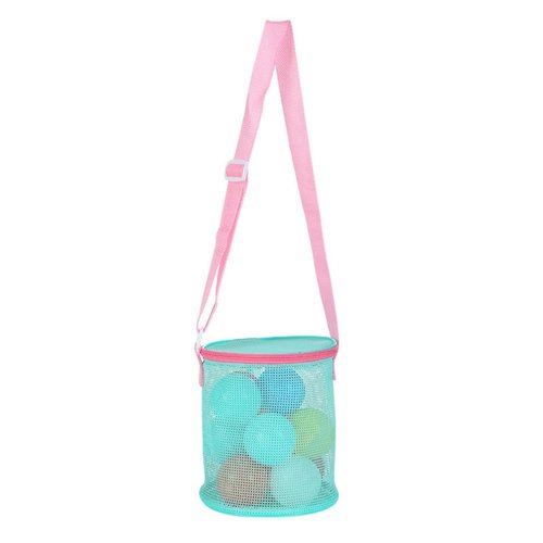 Komost Personalized Mesh Beach Bag for Shells Sand Toys, Beach Bag with Zipper, Shell Collecting Bag for Kids, Perfect for Summer Outdoor Vacation