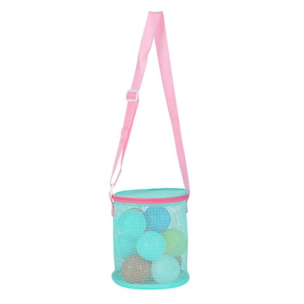 Komost Personalized Mesh Beach Bag for Shells Sand Toys, Beach Bag with Zipper, Shell Collecting Bag for Kids, Perfect for Summer Outdoor Vacation