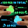 Hiboom 120 Pcs Glow in The Dark Rubber Ducks Squeaky Luminous Light up Rubber Ducks Fluorescent Floating Bath Mini Glow Toys Light up Duck for Adults Birthday Party Favors, Blue, Green