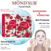 [MOND'SUB]Sheet Face Mask For All Skin Types-Fruits Facial Mask Sheet-Deep Moisturizing&Nourishing&Hydrating-Natural&Organic Collagen Essence Skin Care (Rose Hydrating & Brightening)