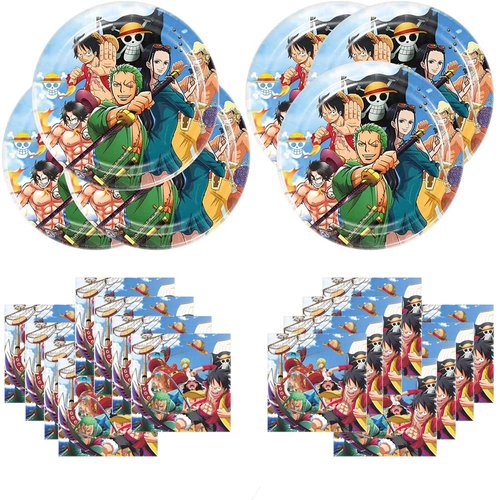 We1Fit One-Piece birthday Party Supplies,40PCS One-Piece Party Tableware Set for 20 Guests， One-Piece Birthday party Decorations ，Used for kids Birthday Party Supplies Party Favor