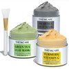 THESKCARE 3 PCS Clay Mask Set, Turmeric Vitamin C Clay Mask, Dead Sea Mud Mask, Green Tea Clay Mask, Facial Mask for Oil Control, Deep Cleaning, and Radiant Skin, 240g, 2.82 OZ each