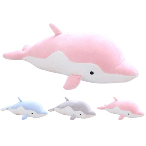 COSGOO Soft Dolphin Plush Hugging Pillow Cute Dolphin Stuffed Animal Plushies Dolphin Doll Toy Kids Stuffy Animie Dolphin Plush Toys for Birthday, Valentine, Christmas... (Pink)…