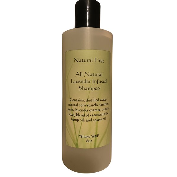 Natural First Lavender Infused All Natural Shampoo - Chemical, Sls, and Paraben Free