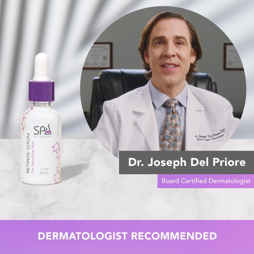 Spa Sciences - Retinol Serum - Made in the USA - Revitalizing Formula - With Bakuchiol, Turmeric, and Chamomile - Revive, Firm, Brighten - Vegan - For Sensitive Skin and All Skin Types - 1oz