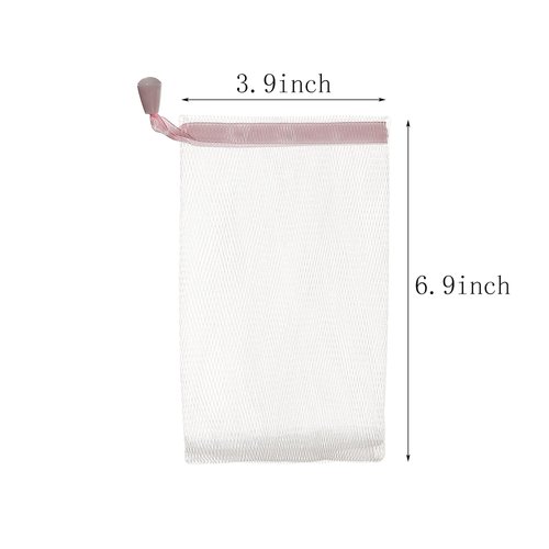 40PCS Exfoliating Soap Mesh Saver Pouch Bag and 3 PCS Transparent Hook and 5 PCS Transparent Spring Cord Plastic Lock for Shower Face Washing,Easy to Bubble and Store Small Soap