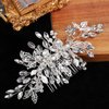 Healeved Bride Wedding Hair Comb Rhinestone Hair Clip Bridal Hair Accessories Crystal Pearl Headpiece Bridal Flower Hair Piece Bride Hair Pin Wedding Hair Accessories for Women