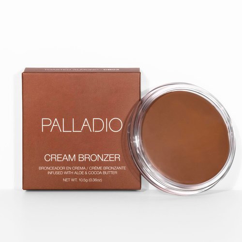 Palladio Cream Bronzer for Face & Skin, Creates a Sun Kissed Glow, Infused with Aloe & Cocoa Butter, Buildable Coverage, Vegan Formula, Cruelty Free, Suitable for All Skin Types, (Toasted Almond)