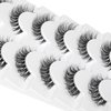 JIMIRE Demi-wispies Faux Mink Eyelashes with Clear Band Russian Strip Lashes Fluffy Natural Look Wispy Light 13MM Short False Eyelashes Invisible Small 3D Fake Lashs Pack 7 Pairs